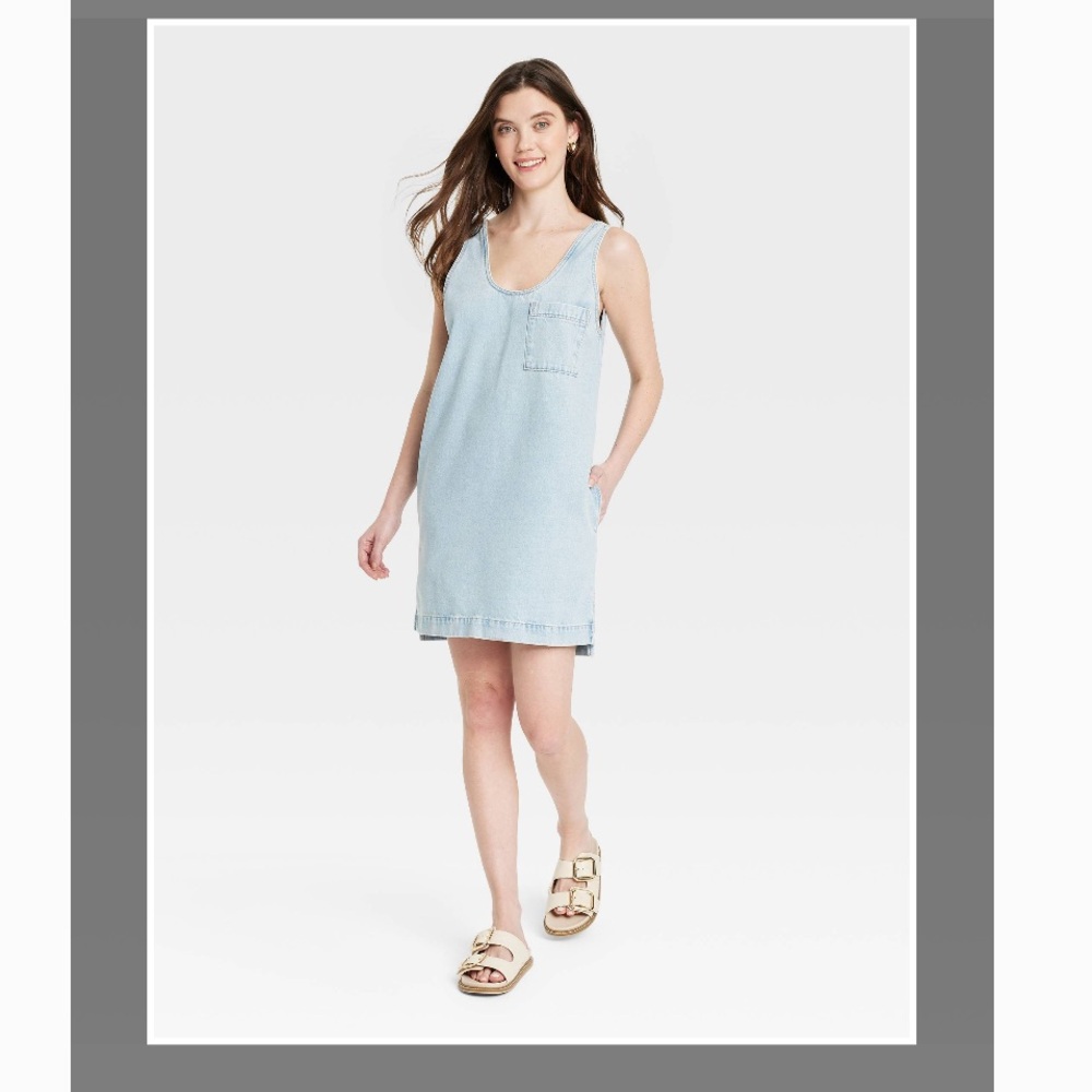 Universal Thread Light Wash Denim Mini dress - Light Blue